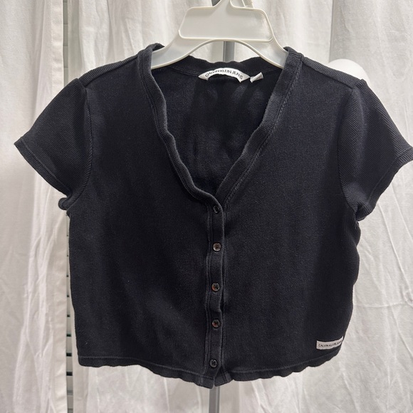 Calvin Klein Jeans Black womens crop top - Picture 1 of 4